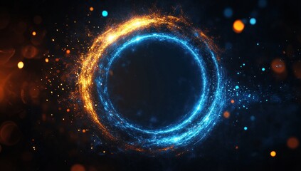 Abstract portal design with vibrant colors and light effects in cosmic style
