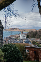 Coastal View of Oban Scotland with Distant Islands