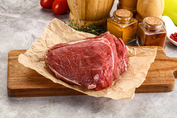 Raw beef piece for cooking