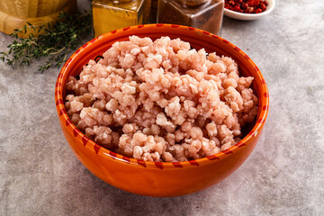 Homemade Raw pork minced meat