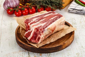 Raw beef ribs for cooking