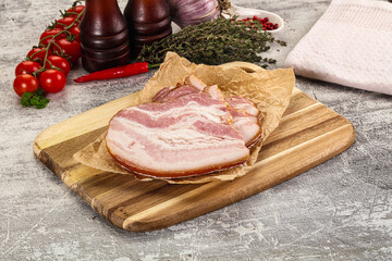 Smoked pork belly slices snack