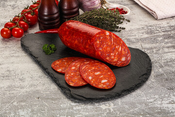 Italian Chorizo sausage with slices