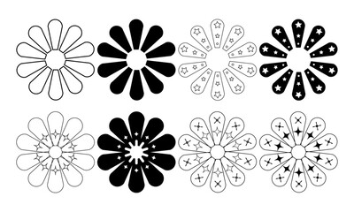 set of floral elements