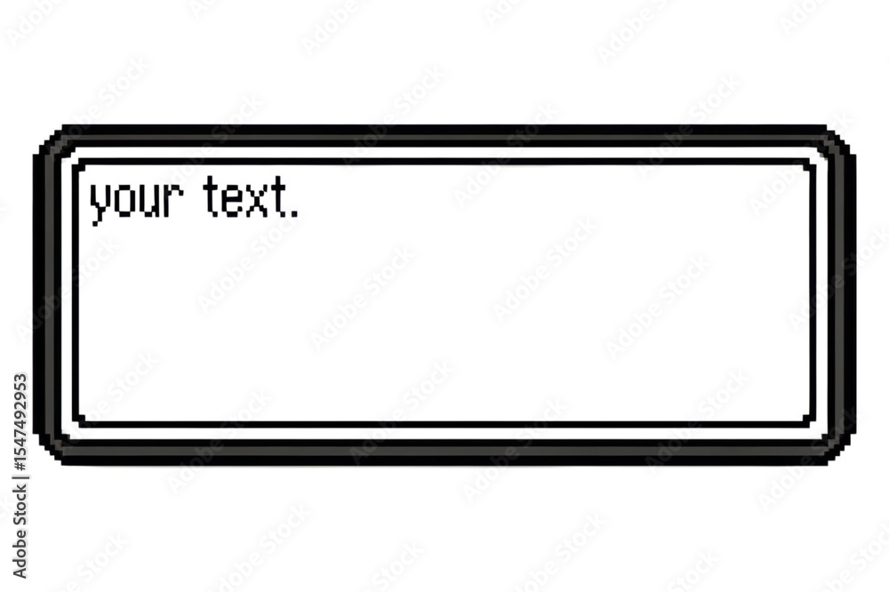 Fototapete retro pixel art text box with glitch effects in black background transparent png