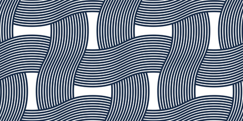 Weaving seamless pattern, traditional wicker lacing handcraft endless abstract background, geometric line weave wallpaper.