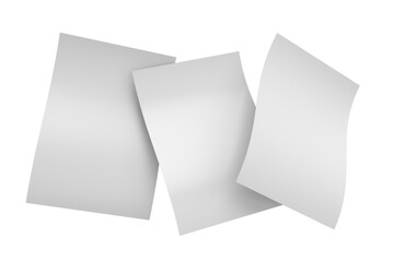 3D realistic blank A4 format paper flyer mockup isolated. Sheet design template for presentation poster, newspaper, flyer, brochure, cover, magazine, card, paper note, postcard, letter or invitation