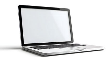Sleek silver laptop with a blank screen, designed for modern tech enthusiasts and professionals.