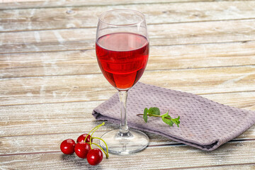 Sweet cherry juice in the glass