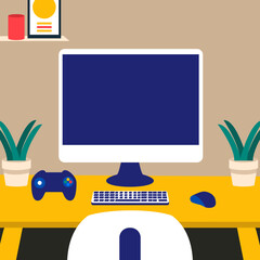 Workbench scenery illustration