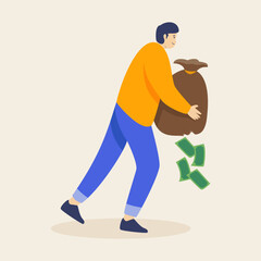 People are carrying money illustration