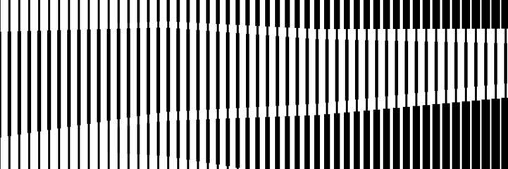 Line Halftone Gradient Effect Pattern. Vertical Straight Lines Background. Black and White Abstract Texture with Parallel Stripes Thick to Thin.