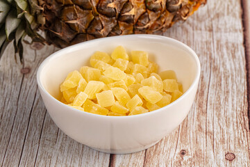 Dry yellow sweet pineapple candy