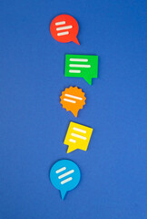 Conversation bubbles comments. Opinions, ideas and reasoning. Lead a discussion. Social debate, online discussion forums, or productive exchanges in professional environments. Democratic discourse