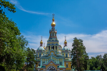 The Russian Orthodox Ascension Cathedral in Almaty, Kazakhstan