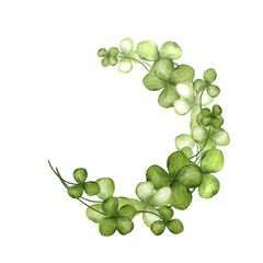 Hand-Drawn Clover Wreath Illustration