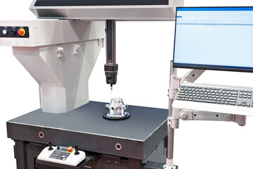 CNC coordinate measuring machine isolated on white