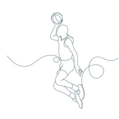 vector illustration of jumping athlete basketball