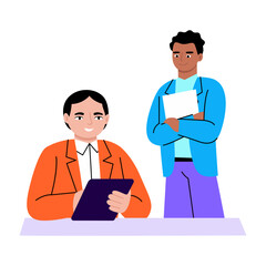 A flat style illustration showing a student reading course
