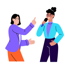 A flat style illustration showing a student singing