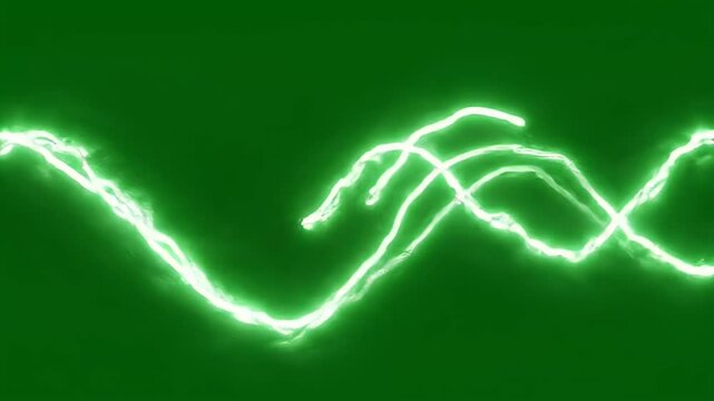 Dynamic Green Screen Footage Abstract Energy Wave Animations for Visual Effects