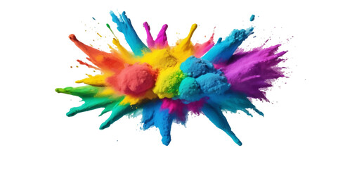 Colorful watercolor paint splashes create an artistic design with vibrant ink textures and grunge splatters