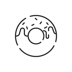 Fast food flat line icon. Burger, fast snacks, sandwich, french fries, hot dog, mexican burrito, pizza vector illustrations.  Thin signs for restaurant menu.