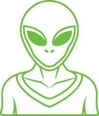 green alien with a mask