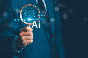 Ai, concept of artificial intelligence. Analytic, automation, machine learning and an autonomous brain. Big data management, computer connection information intelligence technology, Automated robotic.