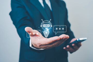 Ai, concept of artificial intelligence. Analytic, automation, machine learning and an autonomous brain. Big data management, computer connection information intelligence technology, Automated robotic.