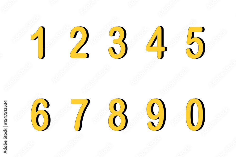Fototapete set of colorful numbers. vector illustration. template elements for greeting card, web design. mathe