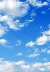 Blue sky with white clouds.