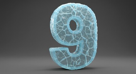 Textured Number Nine in 3D Winter Look