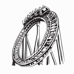 Roller Coaster Family Image vector Isolated on white background.