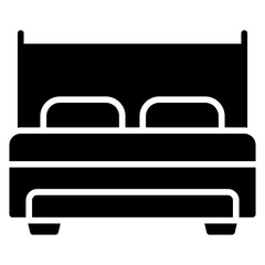 Double bed solid icon