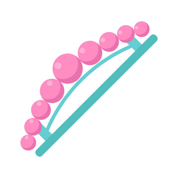 pink pearl hair clip on white clip art preview