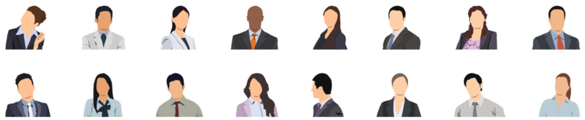 Businesspeople avatar set, people profile.