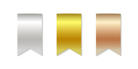 A luxurious set of collectible labels with gold, silver and bronze ribbons.