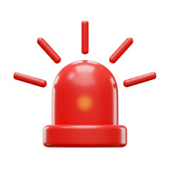 3D Rendered Red Siren Icon on Red Background Showcase
