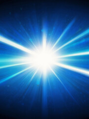 Glowing Blue Horizontal Light Streak with Neon Beam Effect on Transparent Background