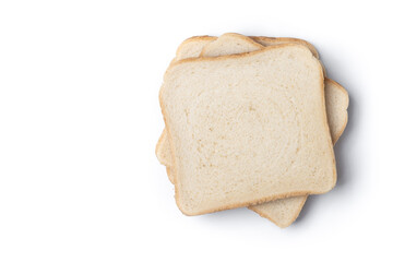 Sliced of White Bread isolated on white background