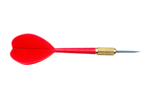 Red and dart Isolated on White Background with clipping path