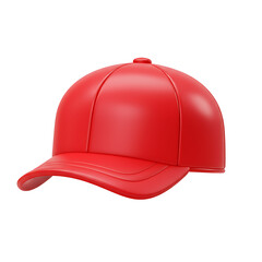 Glossy red baseball cap pressed flat - a vibrant image file