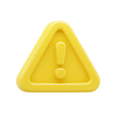 Glossy Yellow 3D Warning Sign Triangle with an 'E' Image