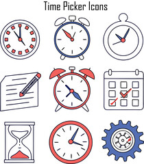 Fototapeta premium Time Picer Vector & Icons set