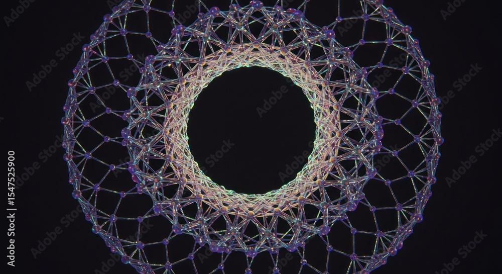 Wall mural abstract circular pattern with intricate web like texture
