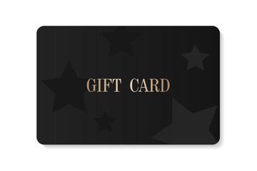 The gift card is black and isolated on a white background. Vector illustration