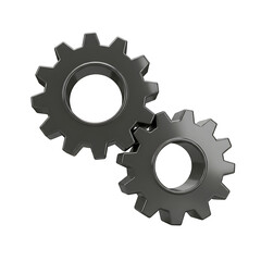 Detailed 3D render of two dark grey metallic objects shown clearly