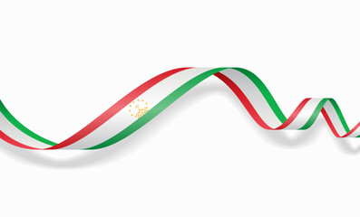 Tajikistan flag wavy abstract background layout. Vector illustration.