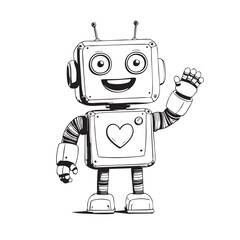 Fototapeta premium funny cartoon robot